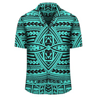Polynesian Seamless Turquoise Hawaiian Shirt - Polynesian Pride