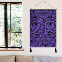 Polynesian Seamless Violet Hanging Poster - AH Hanging Poster 50 x 75 cm Cotton And Linen - Polynesian Pride