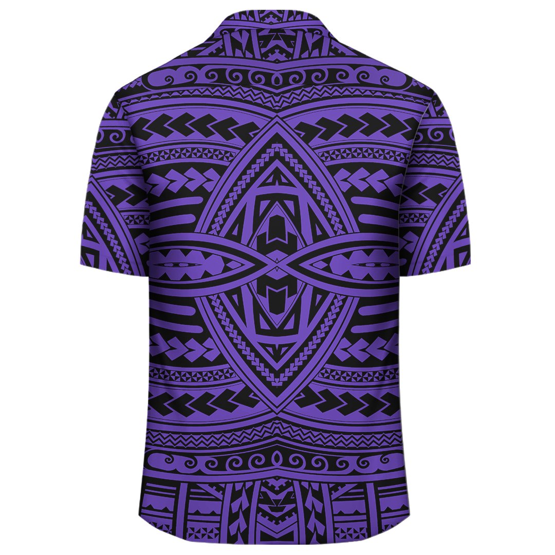 Polynesian Seamless Violet Hawaiian Shirt - Polynesian Pride
