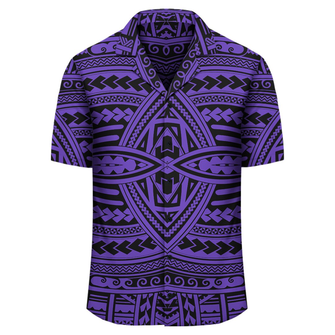 Polynesian Seamless Violet Hawaiian Shirt - Polynesian Pride