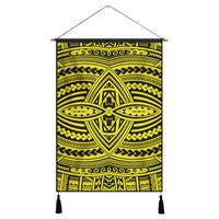 Polynesian Seamless yellow Hanging Poster - AH Hanging Poster 43 x 65 cm Cotton And Linen - Polynesian Pride