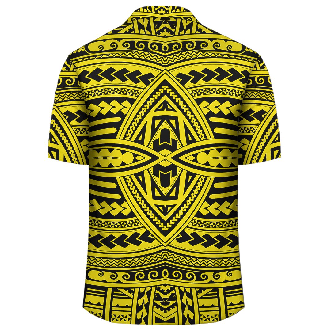 Polynesian Seamless Yellow Hawaiian Shirt - Polynesian Pride