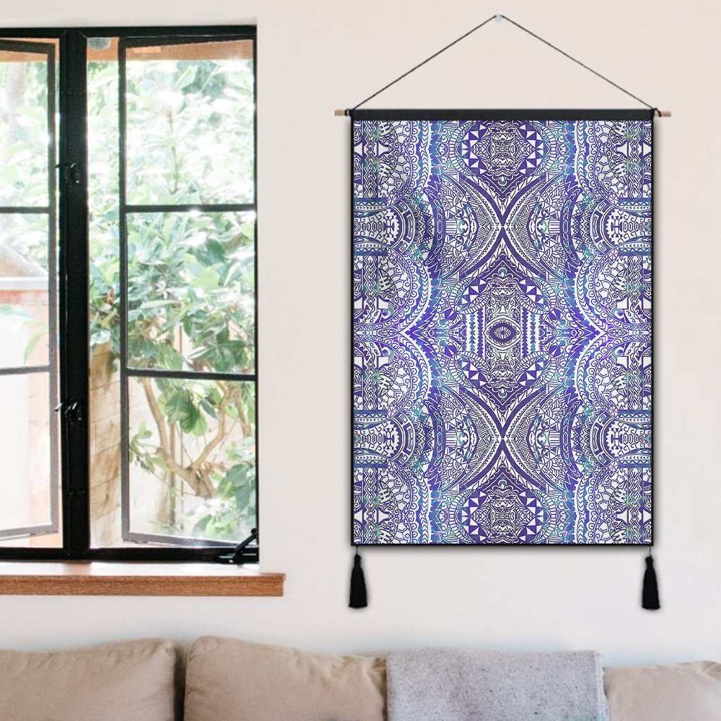 Polynesian Symmetry Gardient Violet Hanging Poster - AH Hanging Poster 50 x 75 cm Cotton And Linen - Polynesian Pride