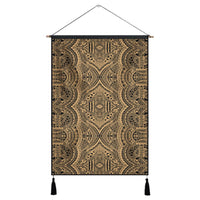 Polynesian Symmetry Gold Hanging Poster - AH Hanging Poster 43 x 65 cm Cotton And Linen - Polynesian Pride