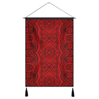 Polynesian Symmetry Red Hanging Poster - AH Hanging Poster 43 x 65 cm Cotton And Linen - Polynesian Pride