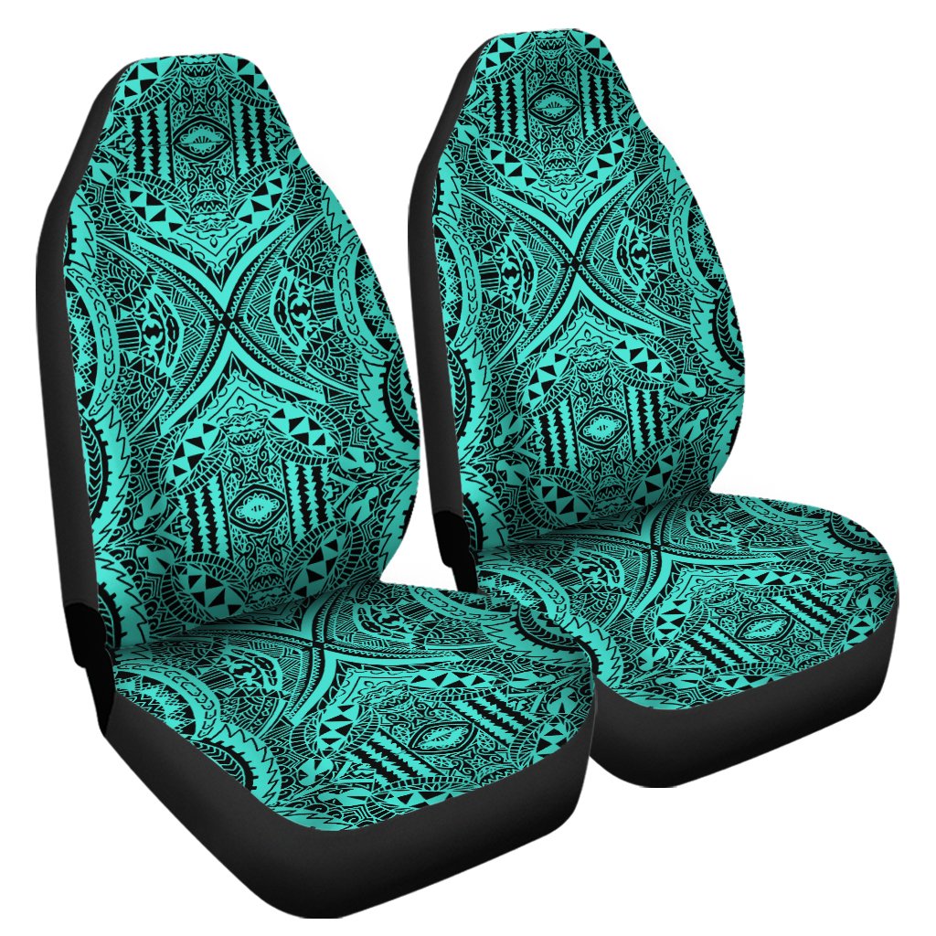 Polynesian Symmetry Turquoise Car Seat Cover Universal Fit Turquoise - Polynesian Pride