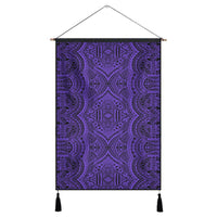 Polynesian Symmetry Violet Hanging Poster - AH Hanging Poster 43 x 65 cm Cotton And Linen - Polynesian Pride