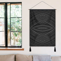 Polynesian Tatau Gray Hanging Poster - AH Hanging Poster 50 x 75 cm Cotton And Linen - Polynesian Pride