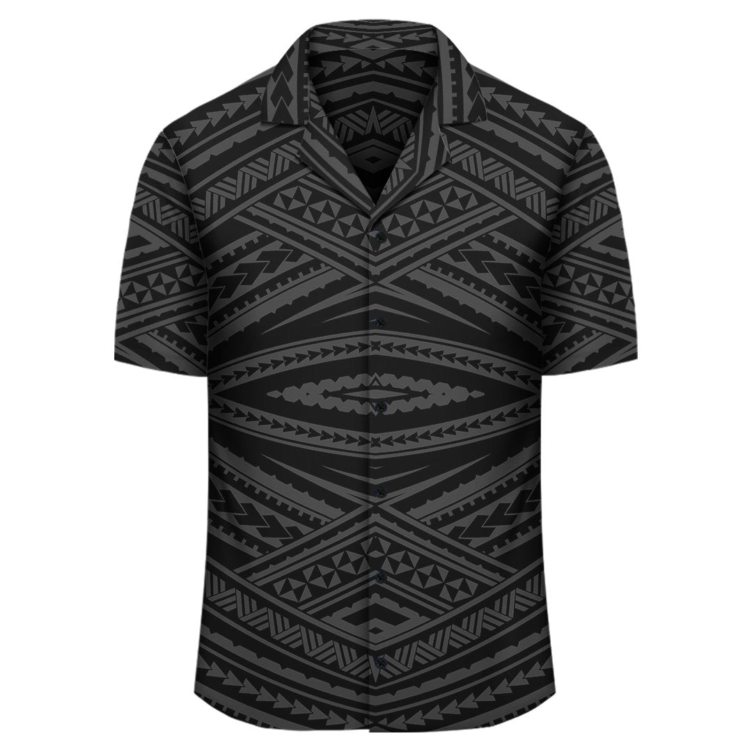 Polynesian Tatau Gray Hawaiian Shirt - Polynesian Pride