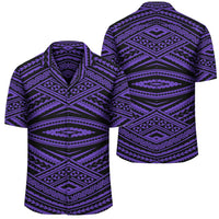 Polynesian Tatau Violet Hawaiian Shirt Unisex Black - Polynesian Pride