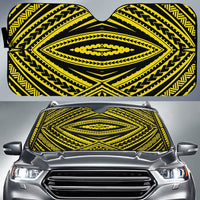 Polynesian Tatau Car Sun Shade Auto Sun Shade Universal Fit Yellow - Polynesian Pride