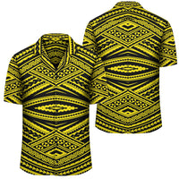 Polynesian Tatau Yellow Hawaiian Shirt Unisex Black - Polynesian Pride