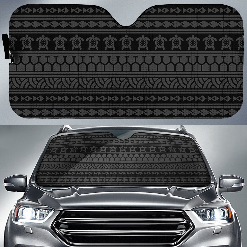 Polynesian Tattoo Tribal Car Sun Shade Auto Sun Shade Universal Fit Gray - Polynesian Pride