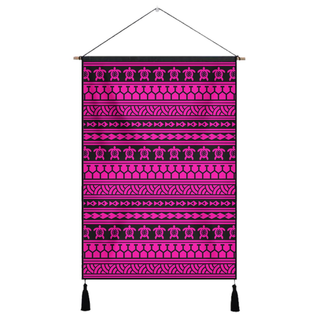 Polynesian Tattoo Tribal Pink Hanging Poster - AH Hanging Poster 43 x 65 cm Cotton And Linen - Polynesian Pride