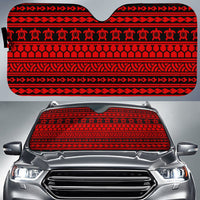 Polynesian Tattoo Tribal Car Sun Shade Auto Sun Shade Universal Fit Red - Polynesian Pride