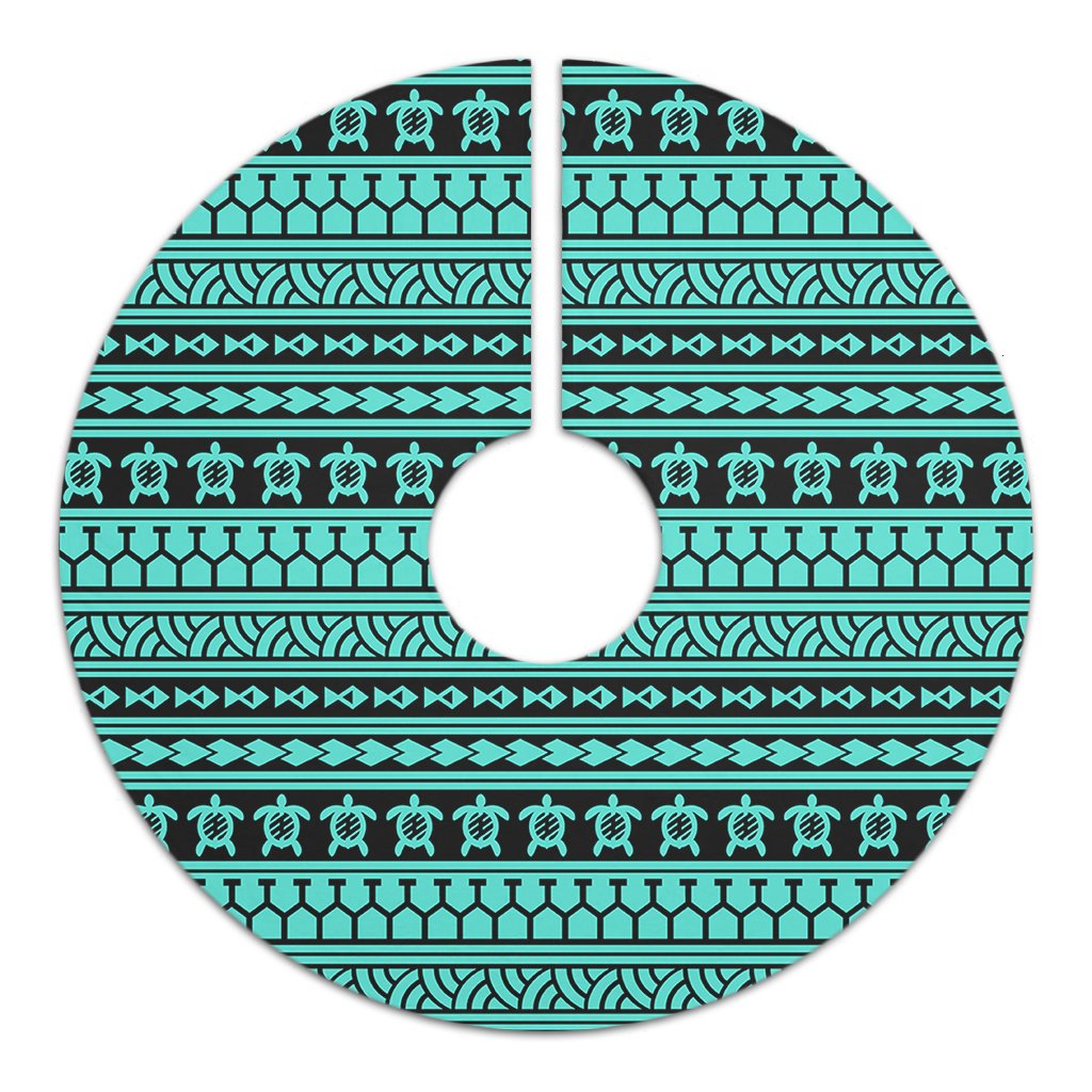 Polynesian Tattoo Tribal Turquoise Tree Skirt - Polynesian Pride