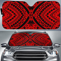 Polynesian Tradition Car Sun Shade Auto Sun Shade Universal Fit Red - Polynesian Pride