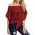 Polynesian Tradition Red Hawaii Women's Off Shoulder Wrap Waist Top Red Female - Polynesian Pride