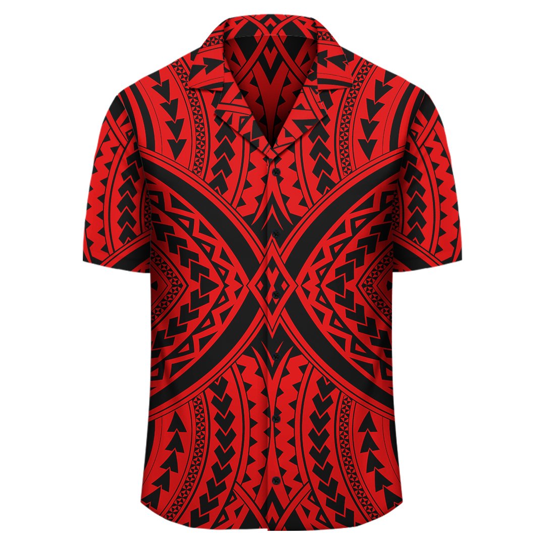 Polynesian Tradition Red Hawaiian Shirt - Polynesian Pride