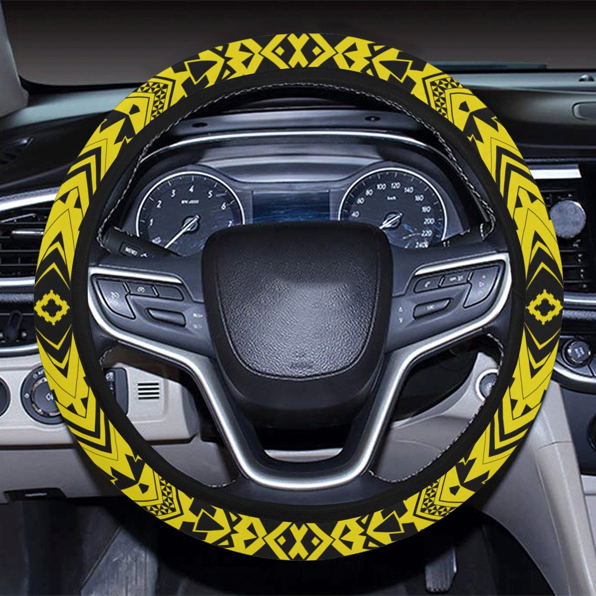 Polynesian Tradition Yellow Hawaii Steering Wheel Cover with Elastic Edge - Polynesian Pride