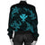 Polynesian Turtle Hammerhead Shark Ray Kanaka Hawaii Bomber Jacket Circle Blue - AH - Polynesian Pride