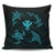 Polynesian Turtle Hammerhead Shark Ray Kanaka Hawaii Pillow Covers Circle Blue - AH Pillow Covers Black - Polynesian Pride