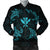 Polynesian Turtle Hammerhead Shark Ray Kanaka Hawaii Bomber Jacket Circle Blue - AH Black Unisex - Polynesian Pride