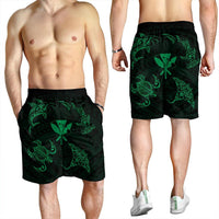 Polynesian Turtle Hammerhead Shark Ray Kanaka Hawaii Men's Shorts Circle Green - AH - Polynesian Pride