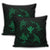 Polynesian Turtle Hammerhead Shark Ray Kanaka Hawaii Pillow Covers Circle Green - AH - Polynesian Pride