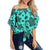 Polynesian Turtle Palm And Sea Pebbles Turquoise Hawaii Women's Off Shoulder Wrap Waist Top Turquoise Female - Polynesian Pride