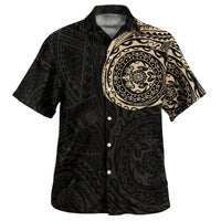 Polynesian Hawaiian Shirt - Polynesian Tattoo Style Version 2 Gold Gold - Polynesian Pride