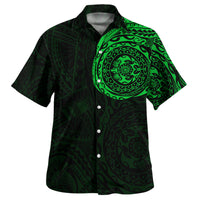 Polynesian Hawaiian Shirt - Polynesian Tattoo Style Version 2 Green Green - Polynesian Pride