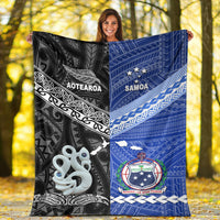 New Zealand And Samoa Premium Blanket Together - Black LT8 - Polynesian Pride