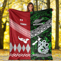 New Zealand And Tonga Premium Blanket Together - Green LT8 - Polynesian Pride