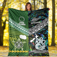 New Zealand And Cook Islands Premium Blanket Together - Paua Shell LT8 - Polynesian Pride