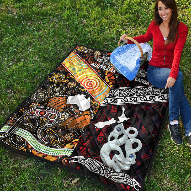 New Zealand Maori Aotearoa And Australia Aboriginal Premium Quilt Together - Red LT8 - Polynesian Pride