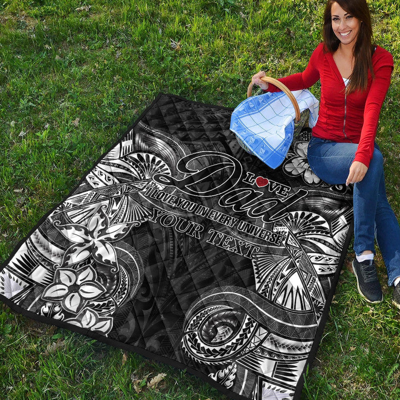 (Custom Personalised) Polynesian Fathers Day Premium Quilt I Love You In Every Universe - Black LT8 - Polynesian Pride