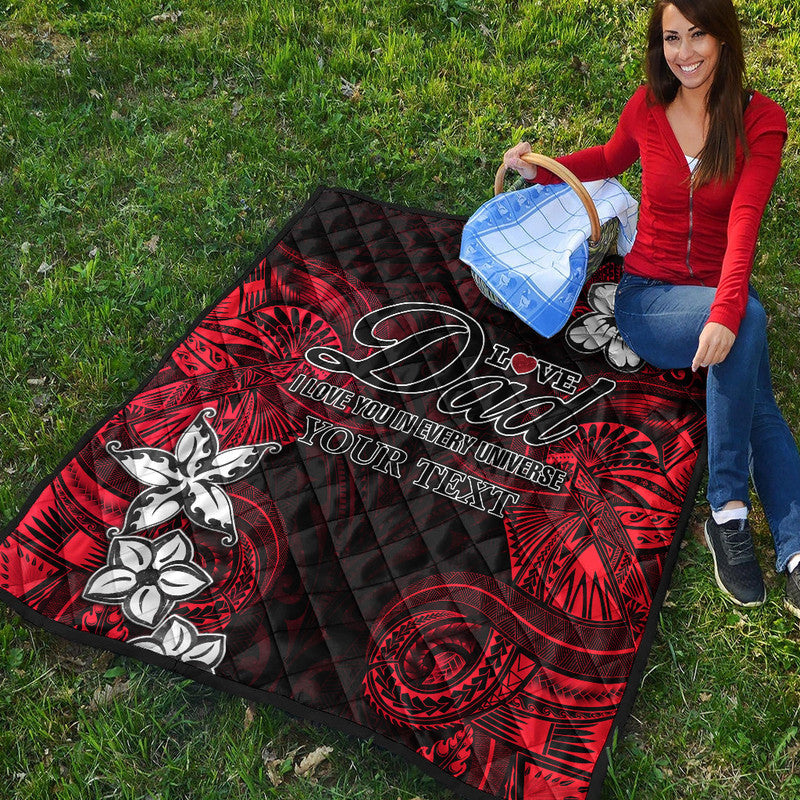 (Custom Personalised) Polynesian Fathers Day Premium Quilt I Love You In Every Universe - Red LT8 - Polynesian Pride