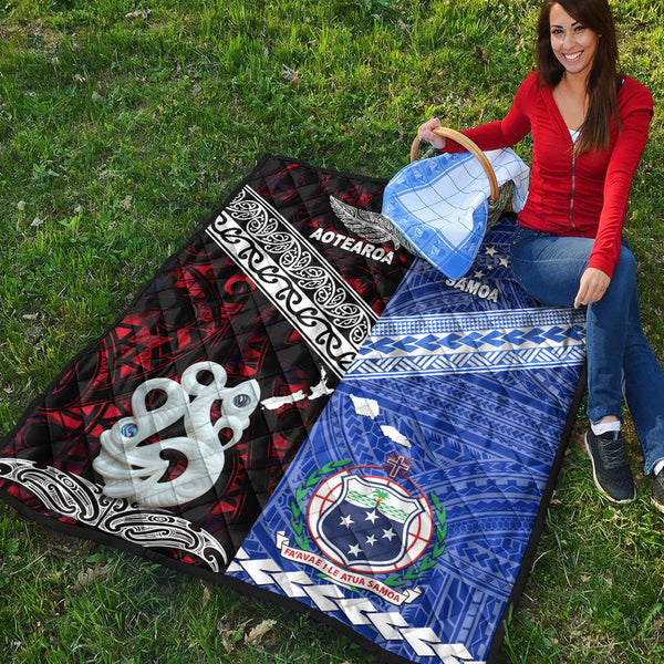 New Zealand And Tonga Premium Blanket Together - Green LT8