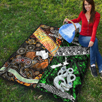 New Zealand Maori Aotearoa And Australia Aboriginal Premium Quilt Together - Green LT8 - Polynesian Pride