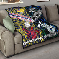 New Zealand And Niue Premium Quilt Together - Blue LT8 - Polynesian Pride