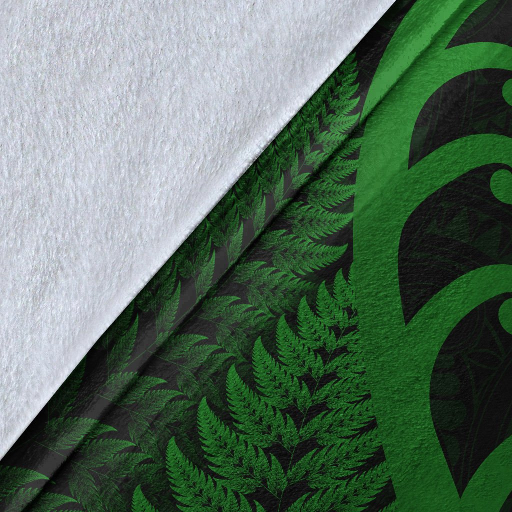 New Zealand Rugby Maori Premium Blanket Silver Fern Koru Vibes - Green LT8 - Polynesian Pride