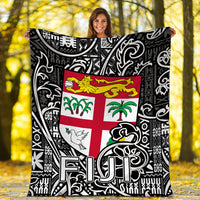 Fiji Premium Blanket Tapa Patterns White And Black Style LT6 - Polynesian Pride