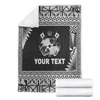 (Custom Personalised) Tonga Coat Of Arms Premium Blanket Simplified Version - Black LT8 - Polynesian Pride