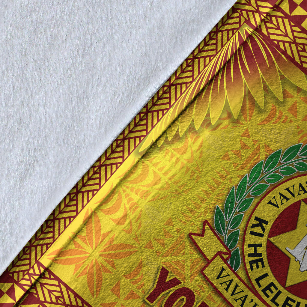 (Custom Personalised) Tonga Vava'u High School Premium Blanket Simplified Version - Gold LT8 - Polynesian Pride