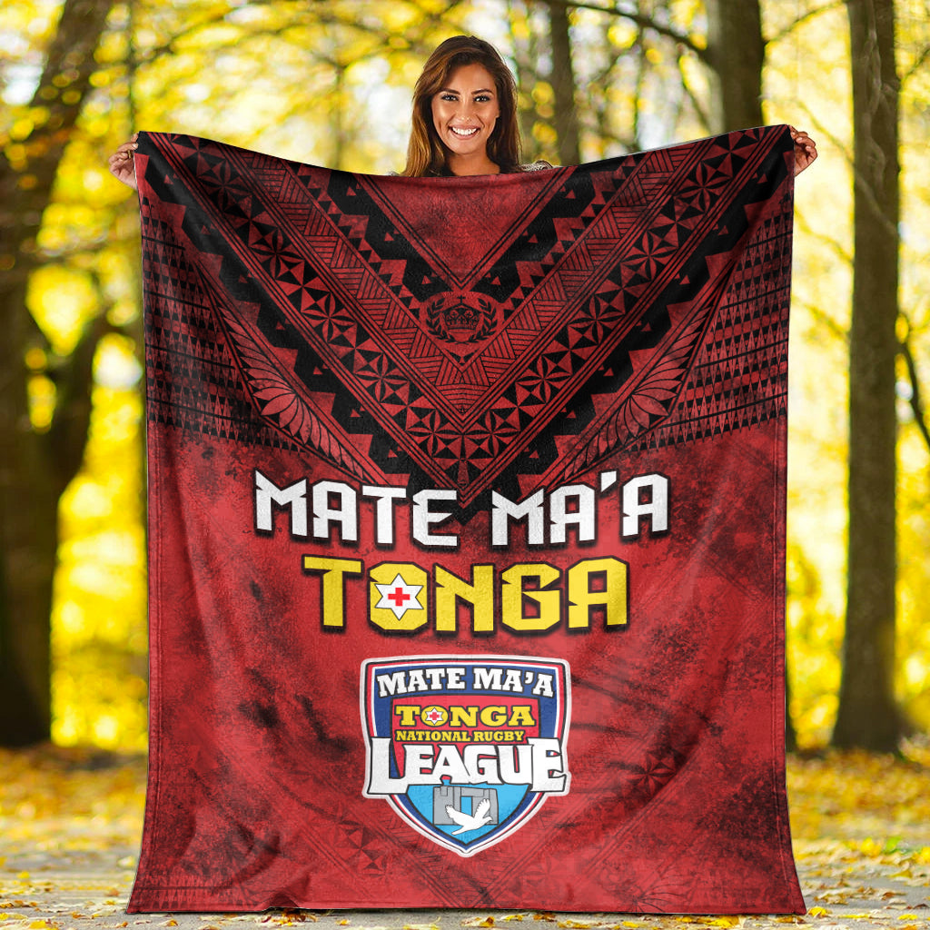 Tonga Rugby MMT Premium Blanket Ngatu Mate Maa Tonga Grunge LT13 White - Polynesian Pride