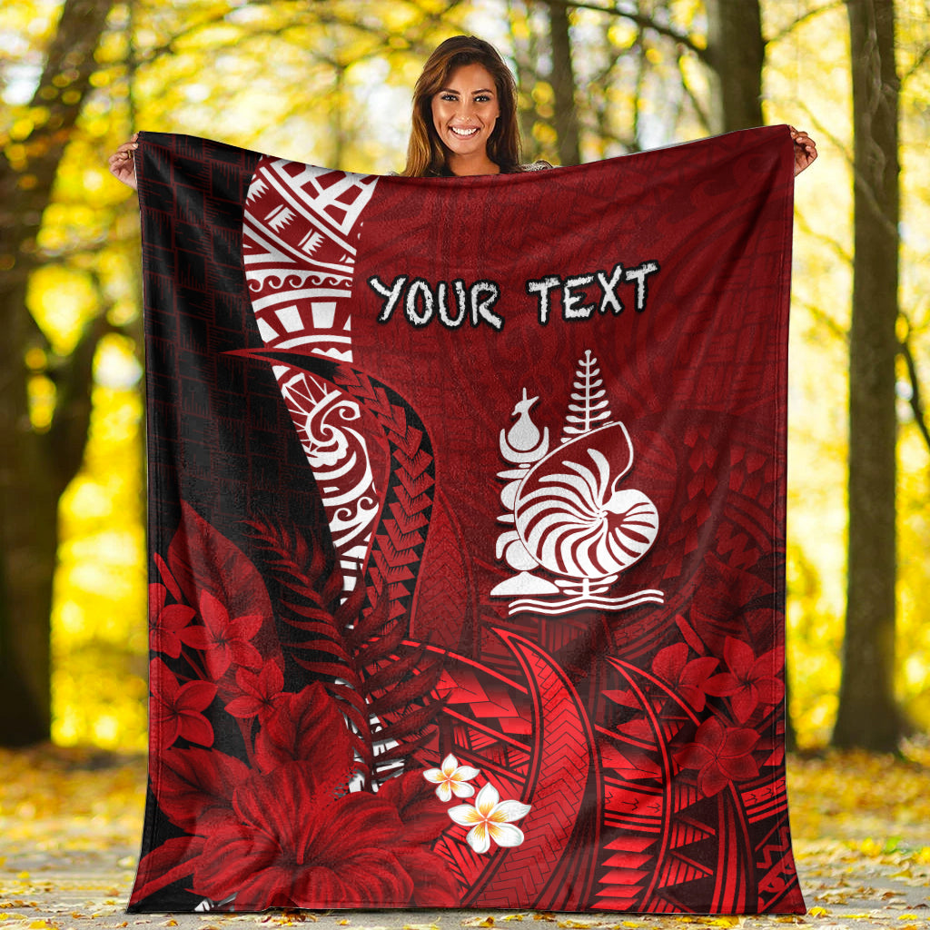 (Custom Personalised) New Caledonia Premium Blanket Nautilus Red Polynesian Hibiscus LT13 White - Polynesian Pride