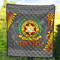 (Custom Personalised) Tonga Vava'u High School Premium Quilt Simplified Version - Grey LT8 - Polynesian Pride