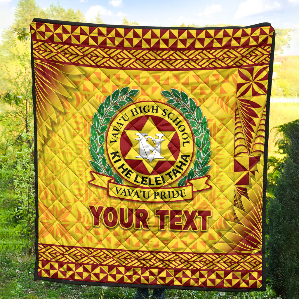 (Custom Personalised) Tonga Vava'u High School Premium Quilt Simplified Version - Gold LT8 - Polynesian Pride