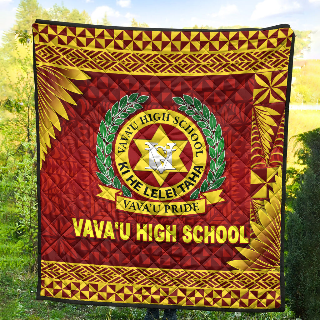 Tonga Vava'u High School Premium Quilt Simplified Version - Maroon LT8 - Polynesian Pride